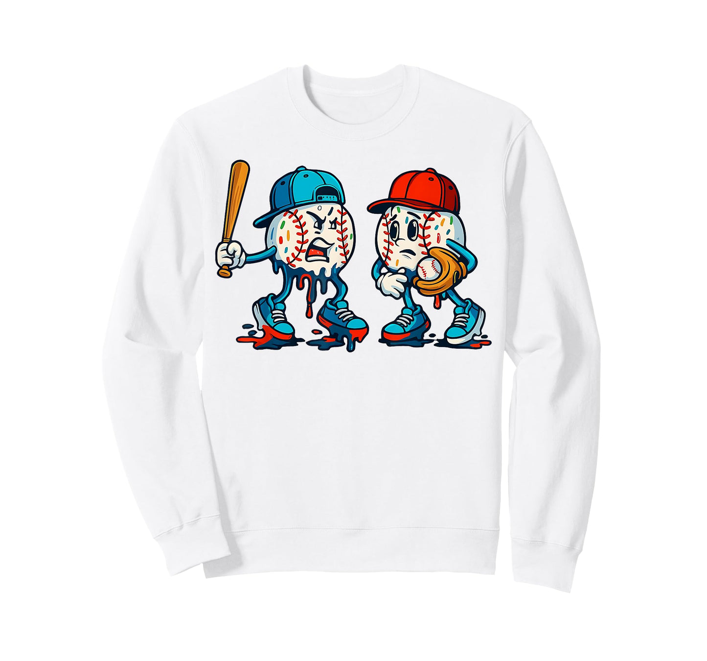 Ice Cream Drip Baseball Funny Argument Sports Boys Men Youth T-Shirt