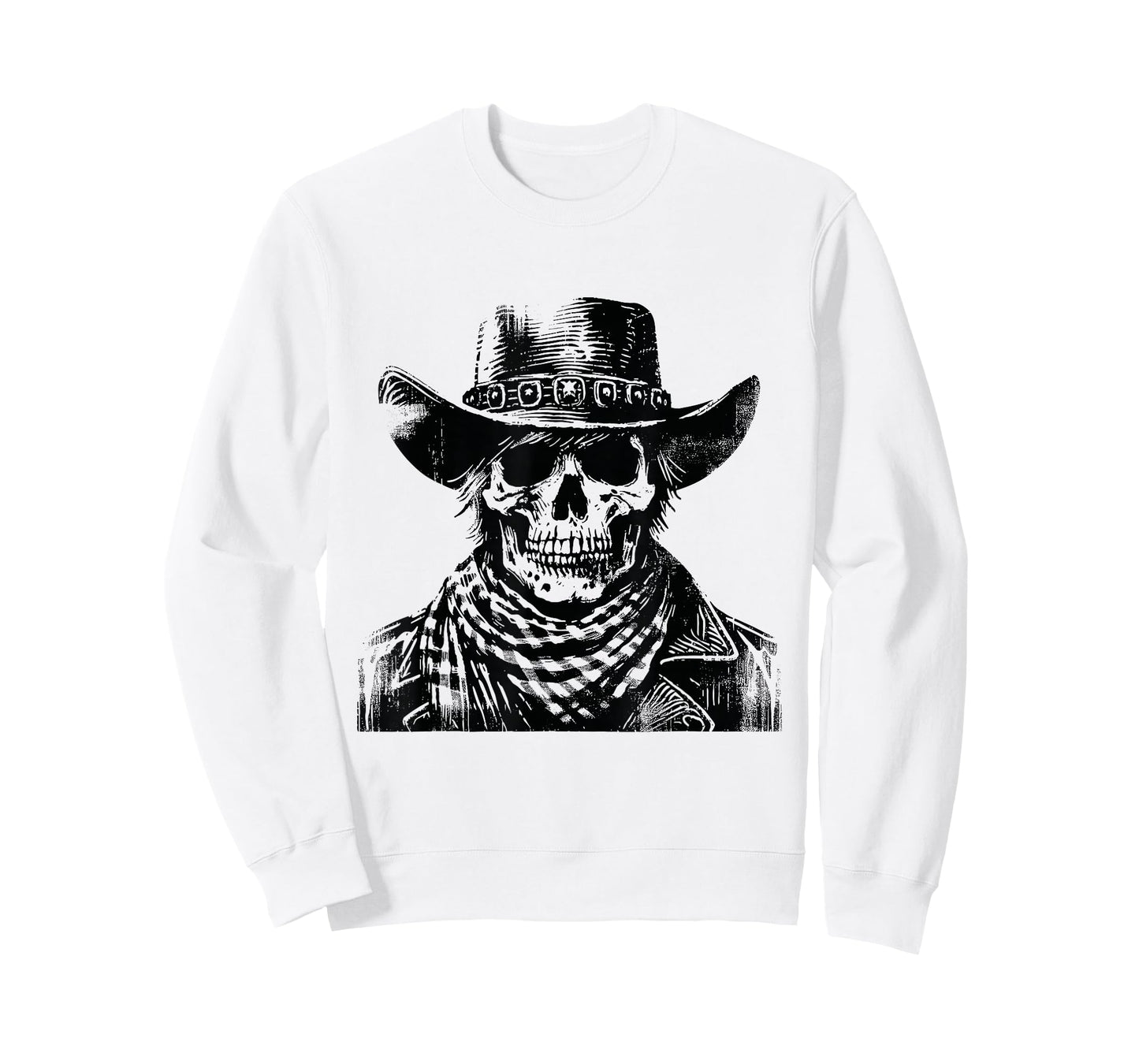 Rustic Skeleton Cowboy Western Gothic Goth Dark Aesthetic T-Shirt
