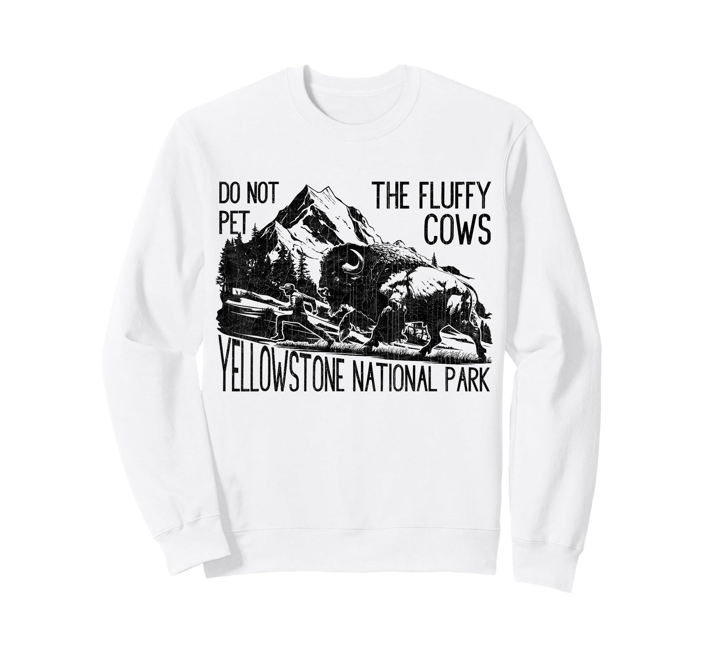 Do Not Pet The Fluffy Cows Yellowstone National Park Vintage T-Shirt