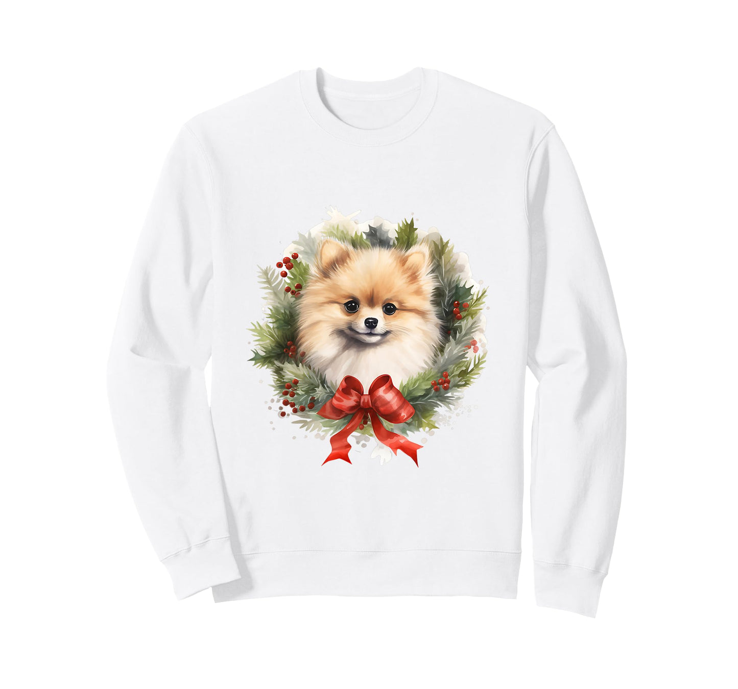 Pomeranian Christmas Wreath Decoration Xmas Pajamas T-Shirt