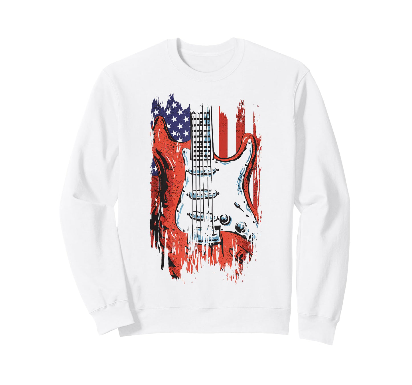 American Flag Guitar 4th of July Guitarist USA Country Music T-Shirt