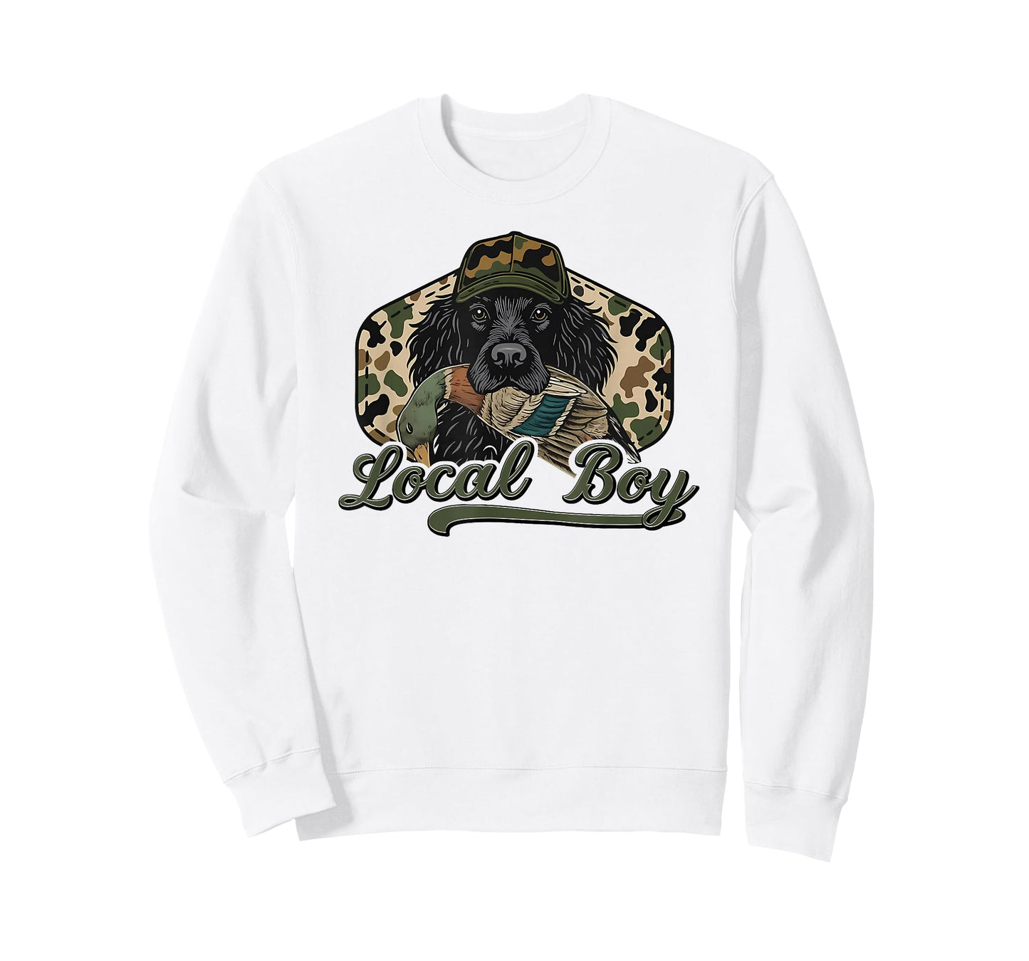 Retro Southern Boy Camouflage Hunting Dog Camo Duck Hunter T-Shirt
