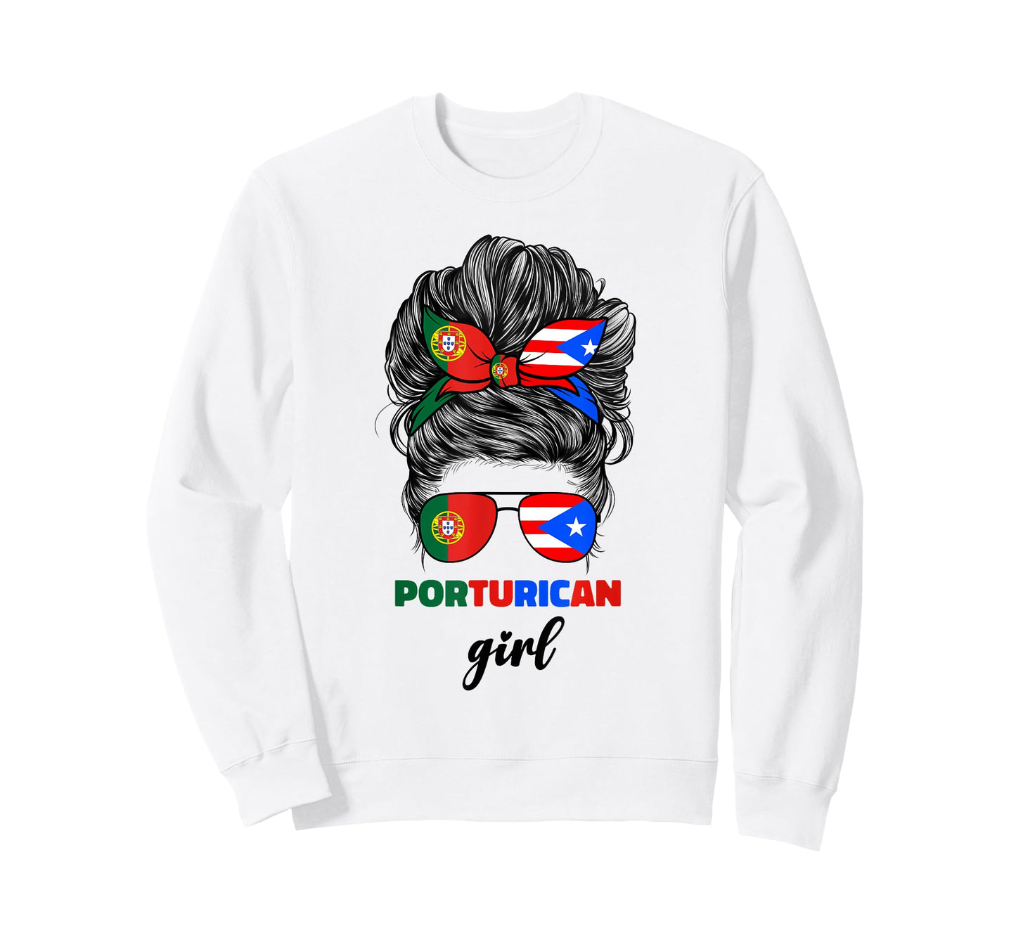 Half Portuguese And Puerto Rican Rico Portugal Flag Girl T-Shirt