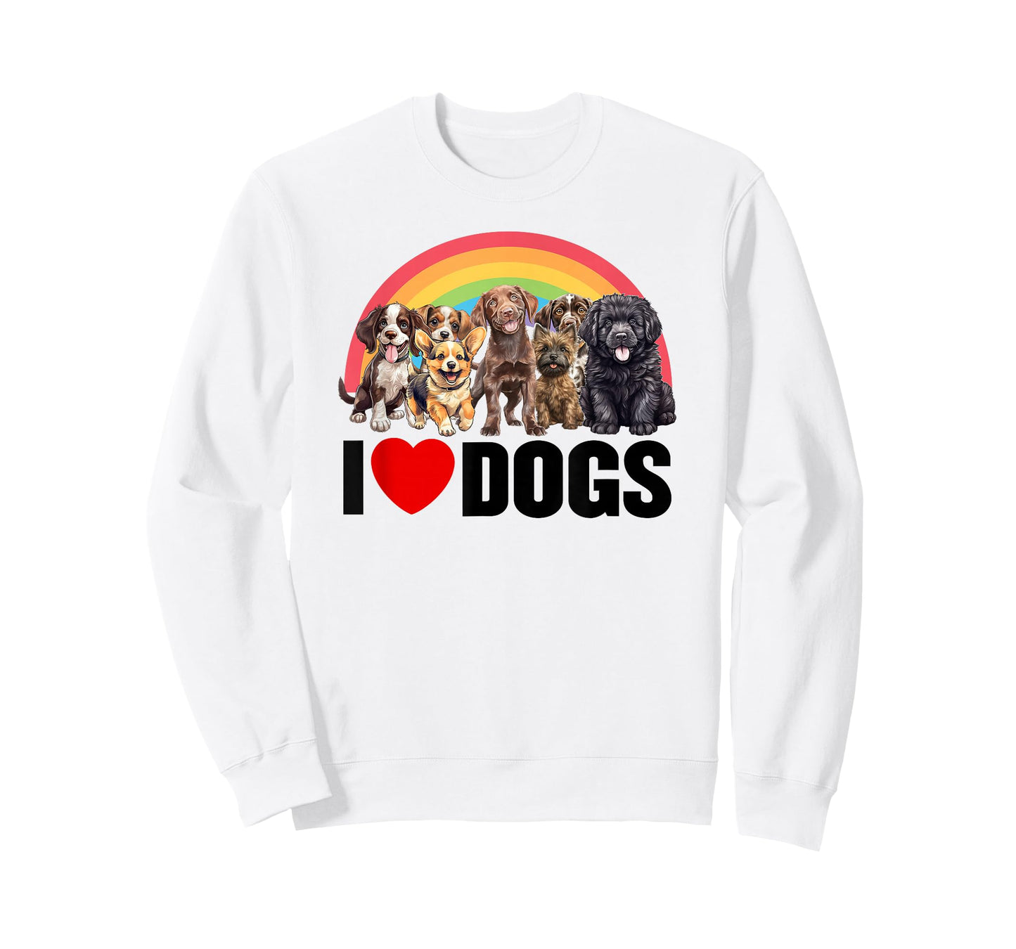 I Love Dogs Shirt, Cute Rainbow Shirt, Funny I Heart Dogs T-Shirt