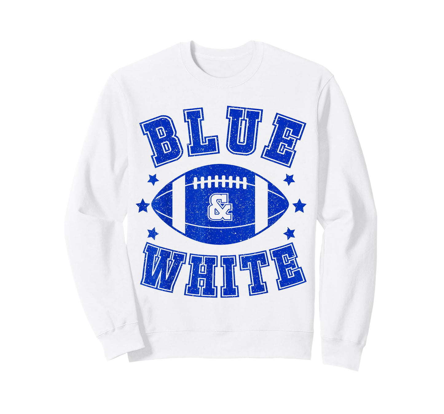On Gameday Football We Wear Blue And White School Spirit T-Shirt