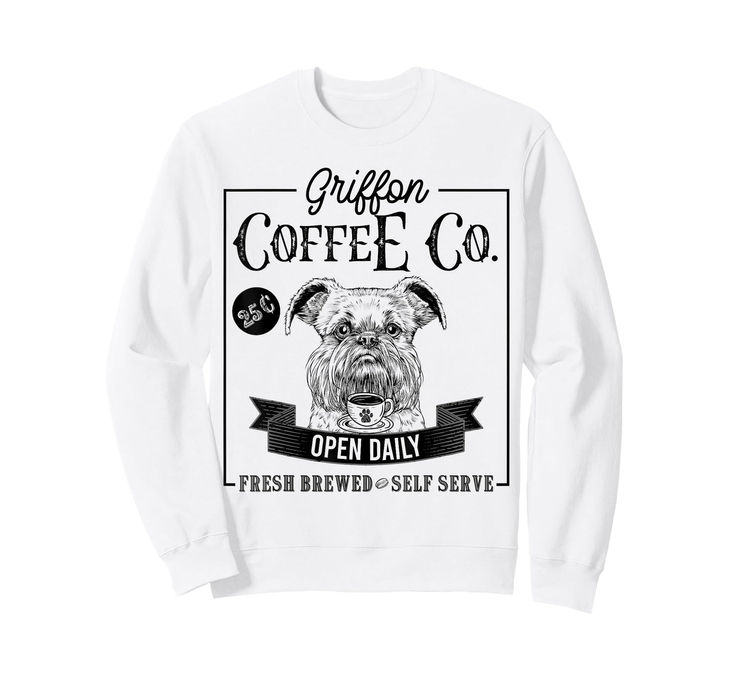 Retro Brussels Griffon Coffee Funny Dog Mom Coffee Lover T-Shirt
