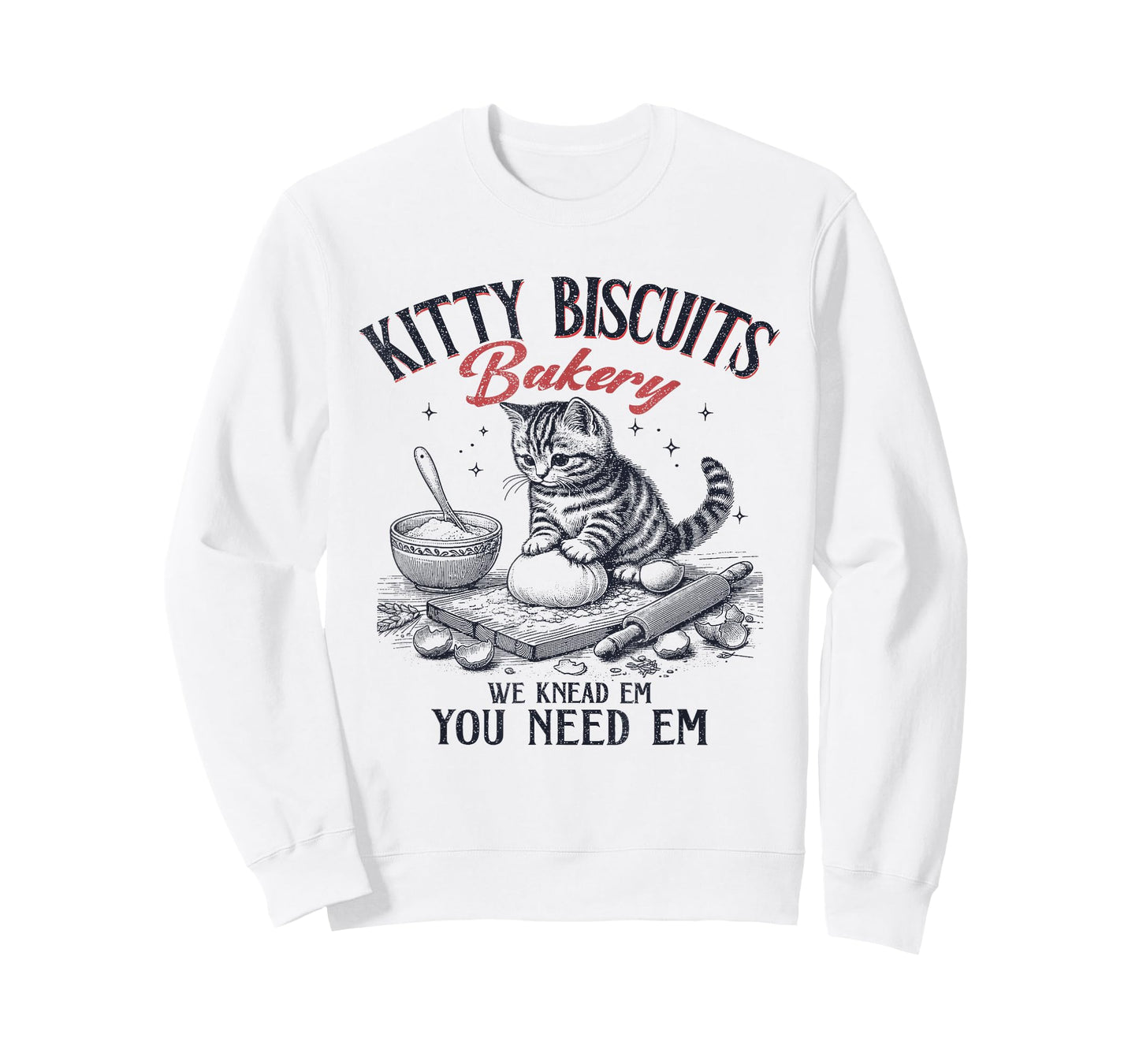 Kitty Biscuits We Knead Em You Need Em Cat Lover Baking T-Shirt