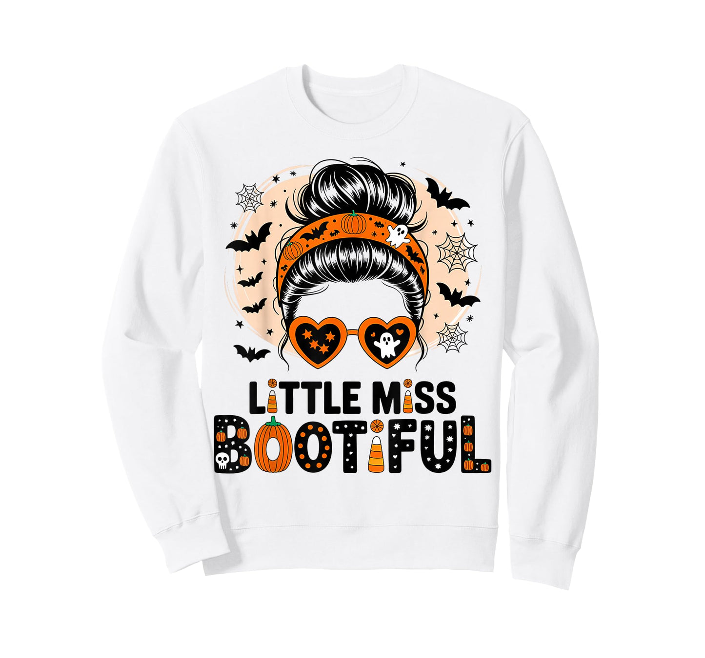 Little Miss Bootiful Messy Bun Halloween Costumes Girl Kid T-Shirt