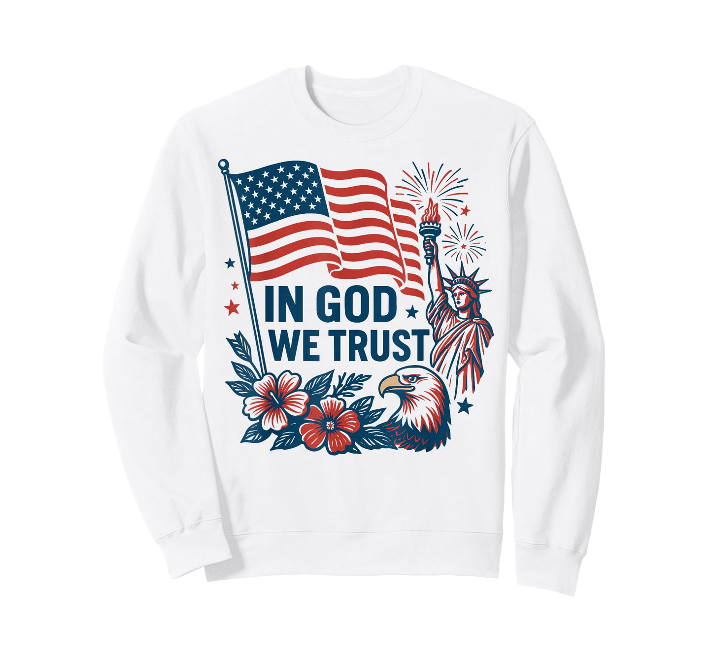 In God We Trust American Flag Statue Liberty Eagle Patriotic T-Shirt