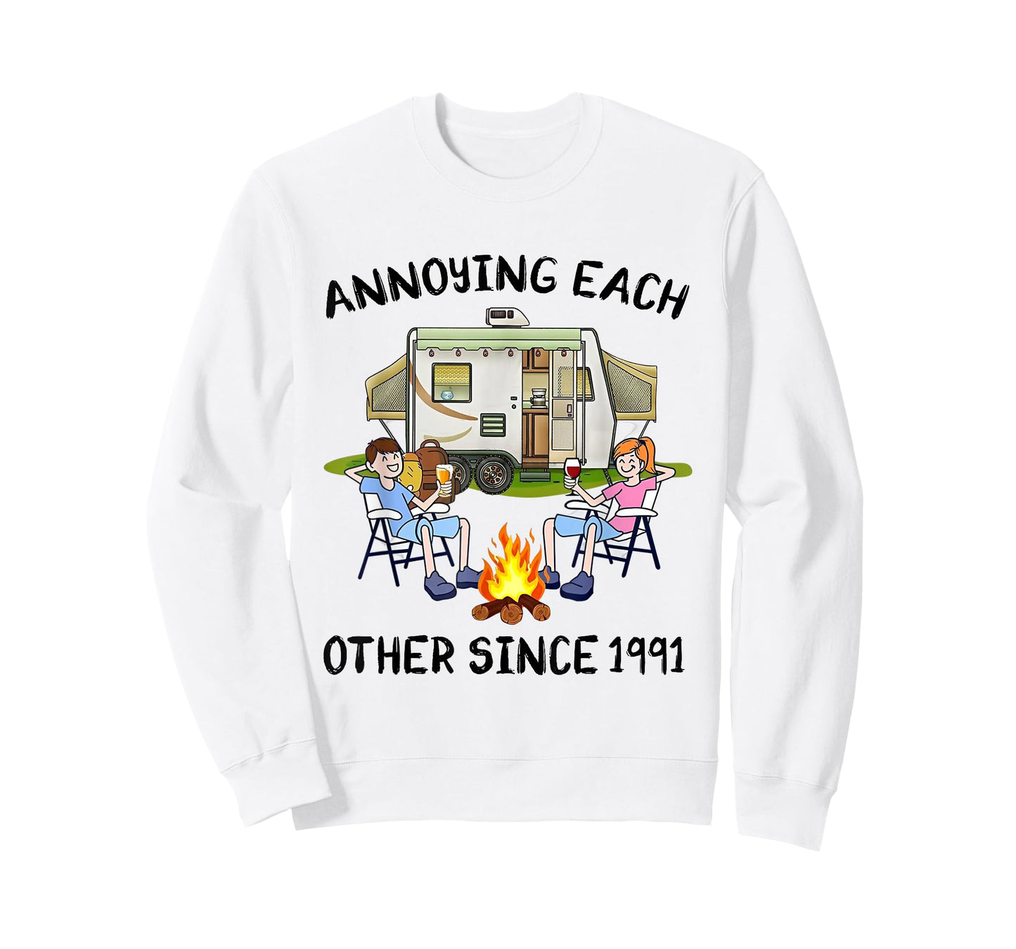 Annoying Each Other Since 1991 RV Van Campfire Couple T-Shirt