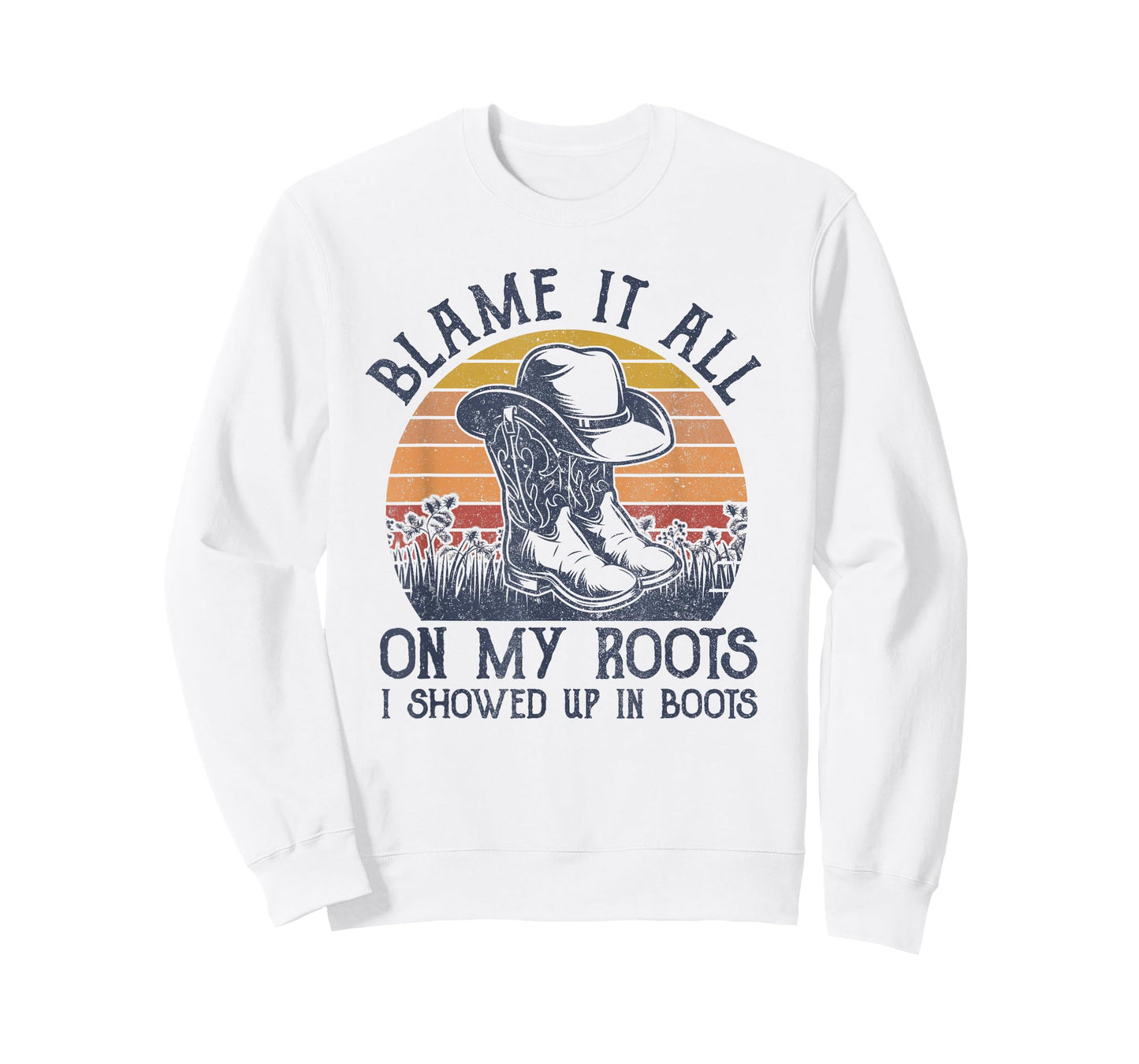 Blame It All On My Roots Cowboy Hat Western Country Music T-Shirt