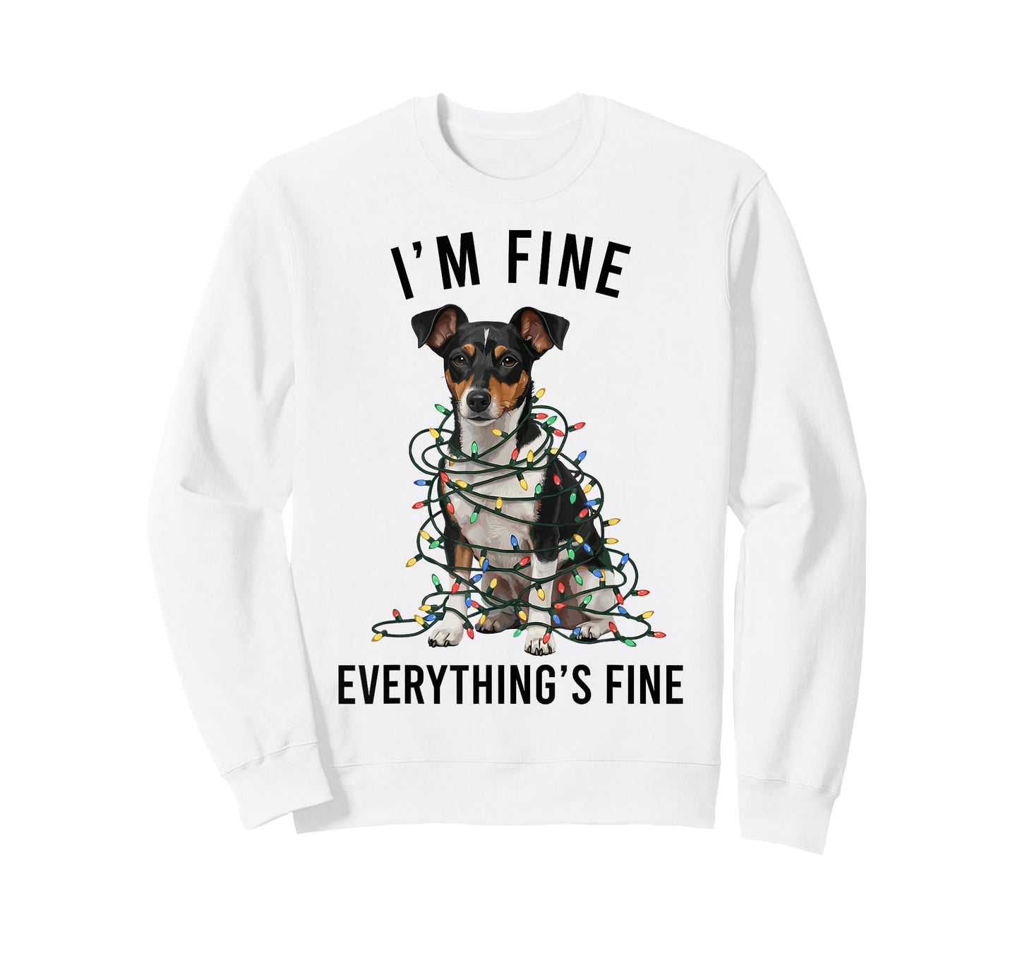 Rat Terrier Christmas I'm Fine Everything is Fine T-Shirt