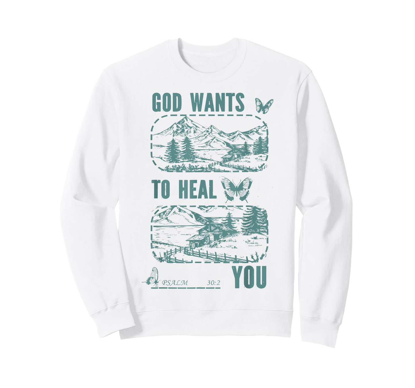 god wants to heal you jesus christian vintage butterfly T-Shirt
