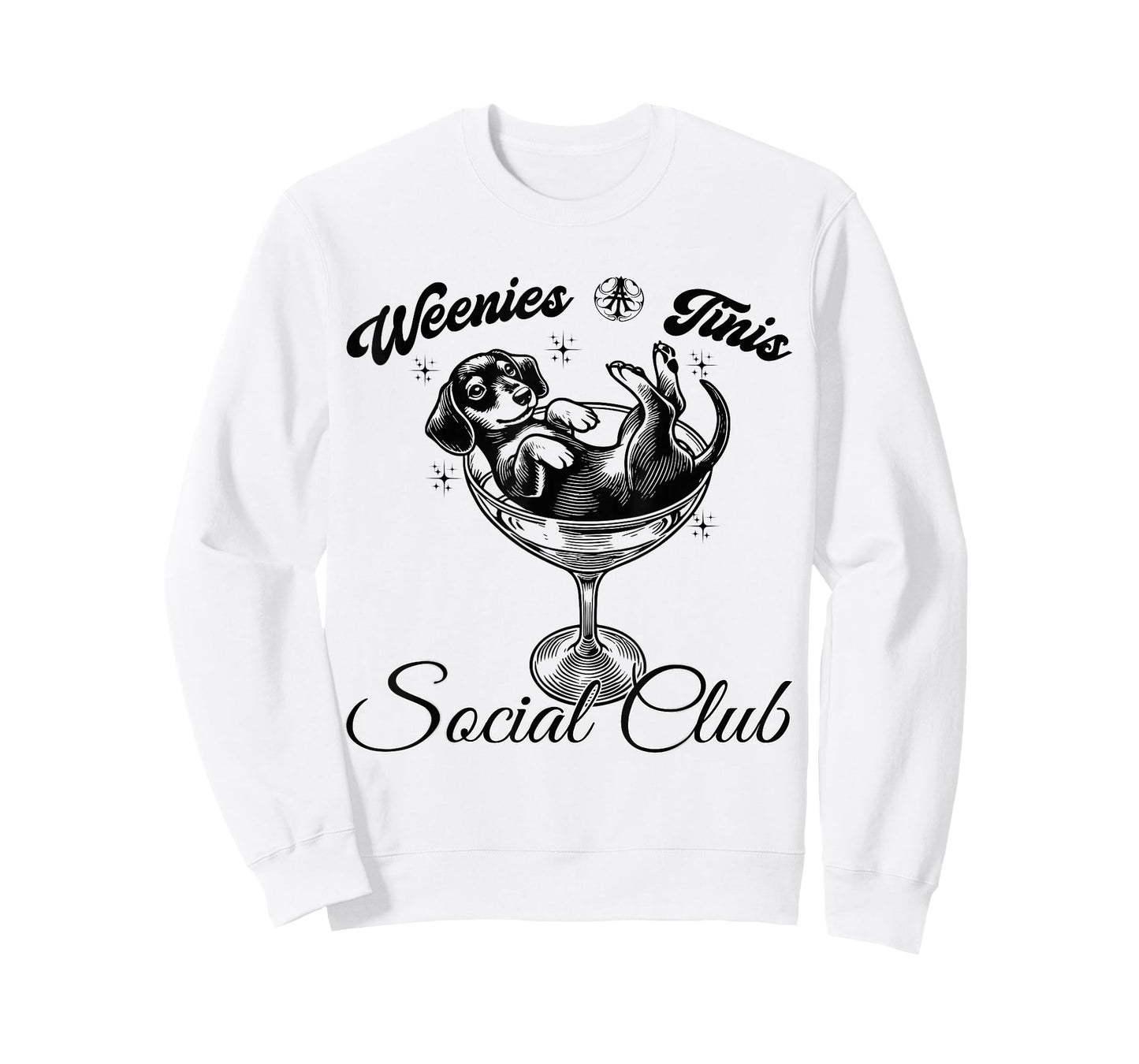 Weenies & Tinis Social Club Funny Dachshund Dog With Martini T-Shirt