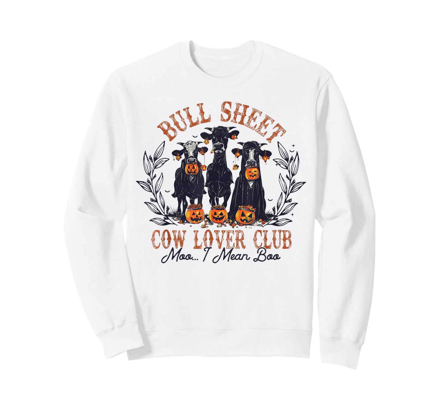Funny Retro Bull Sheet Cow Lover Club Pumpkins Halloween T-Shirt