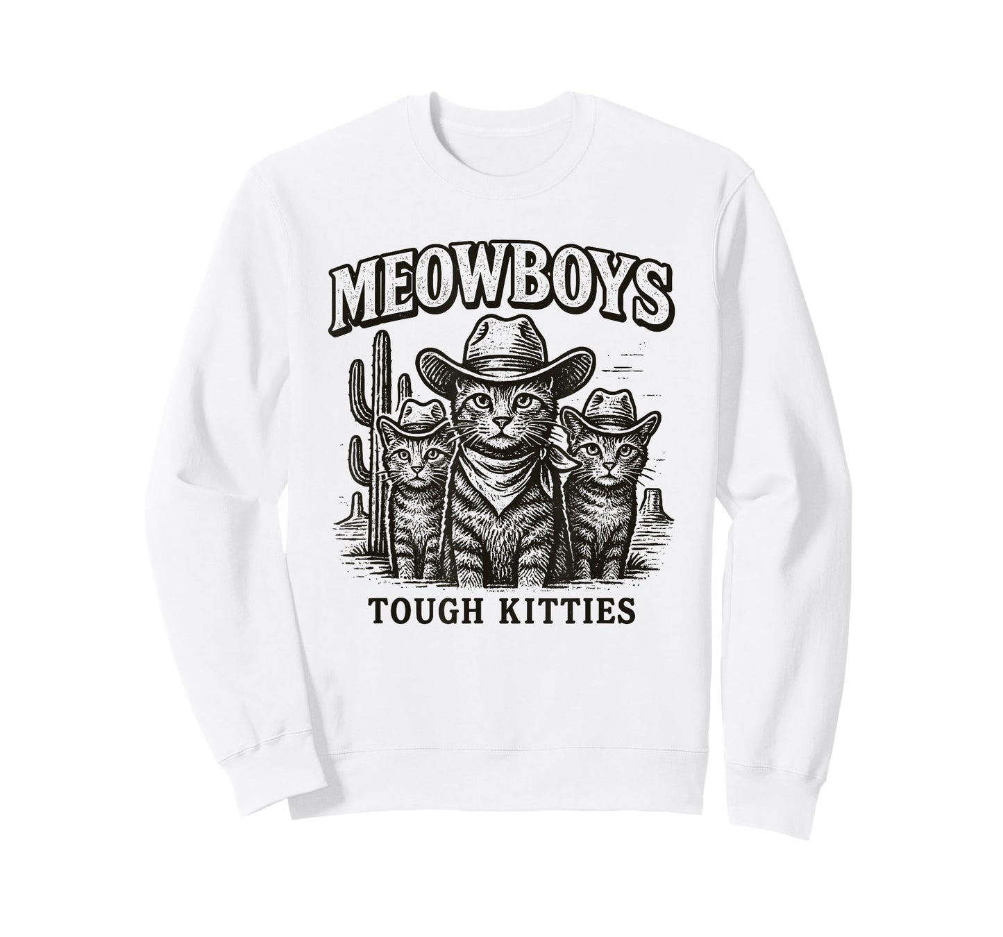 Meowboys Tough Kitties Country Western Cowboy Cat T-Shirt