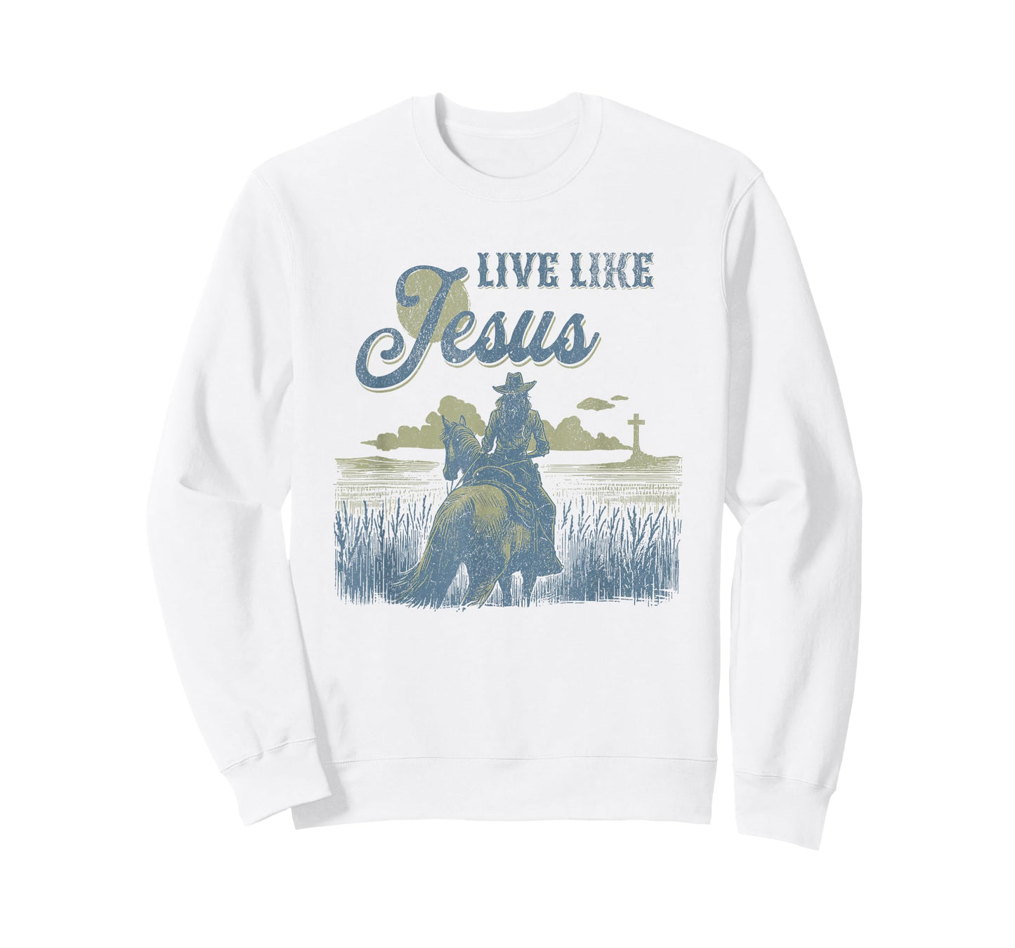 Cute Christian Cowgirl Live Like Jesus Western Faith Boho T-Shirt