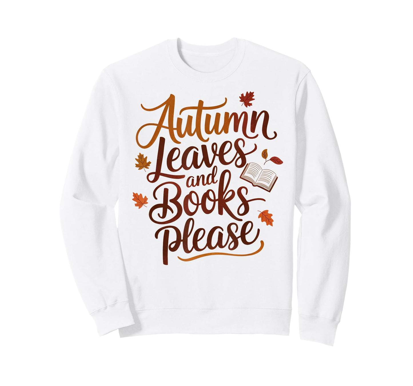 Autumn Leaves and Books Please - Cozy Vintage Fall Design T-Shirt