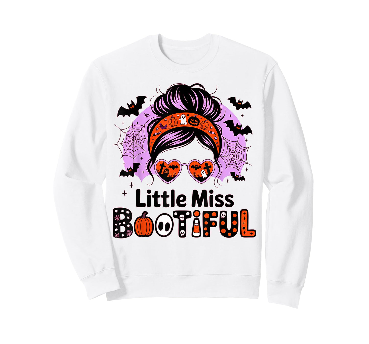 Little Miss Bootiful Messy Bun Halloween Costumes Girl Kid T-Shirt