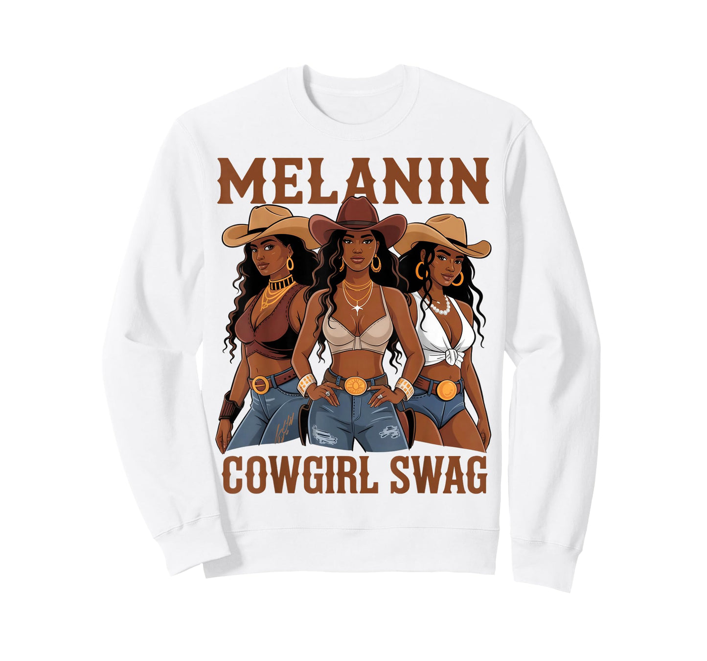 Black African Melanin Cowgirl Swag Western Country Texas T-Shirt