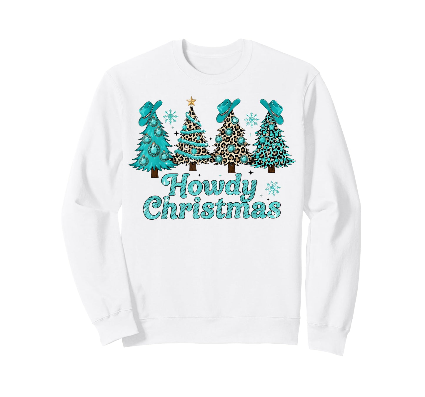 Christmas Tree Western Santa Hat Howdy Cowboy Men Women Kid T-Shirt