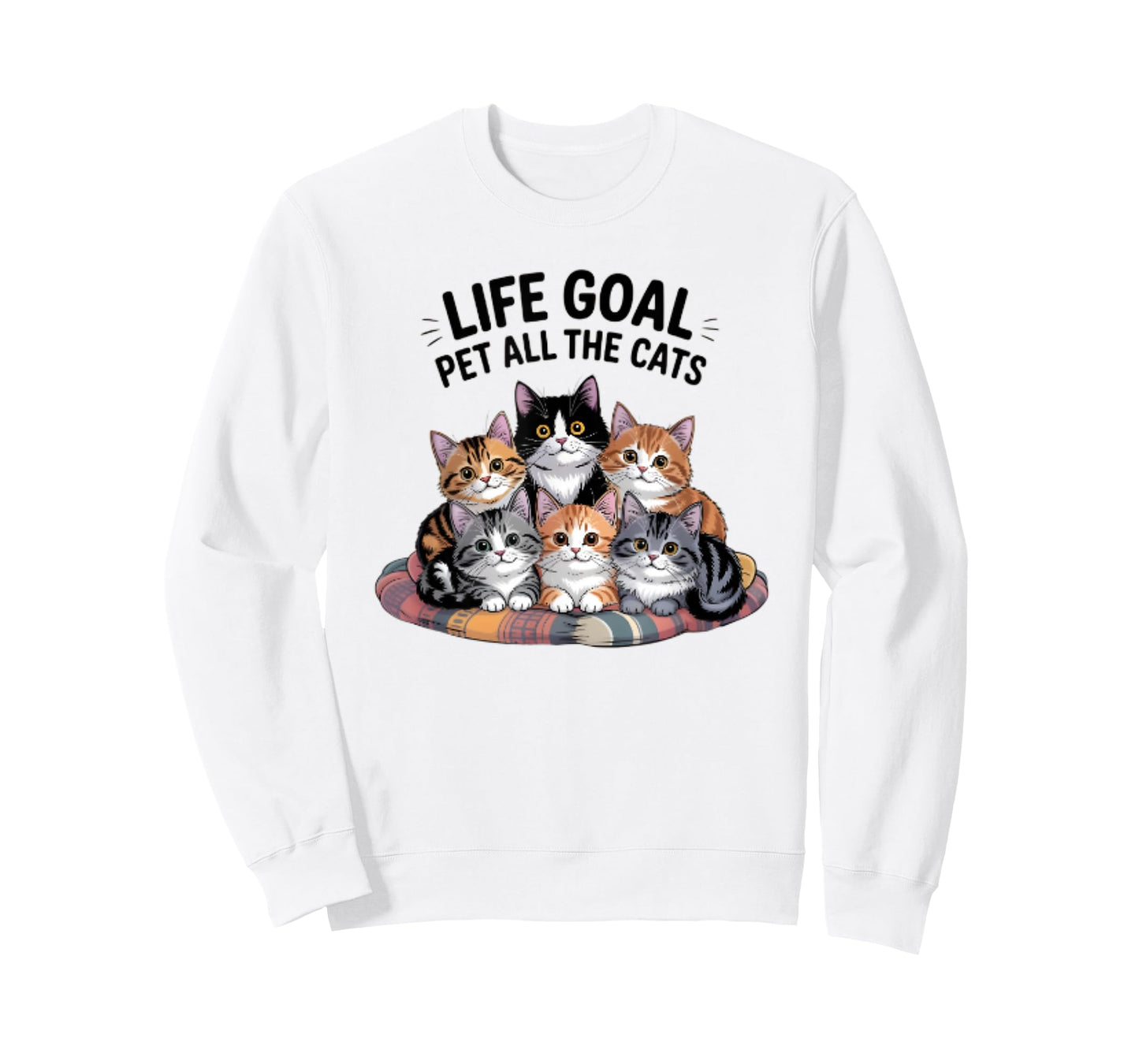 Life Goal Pet All The Cats Funny Cat Lover T-Shirt