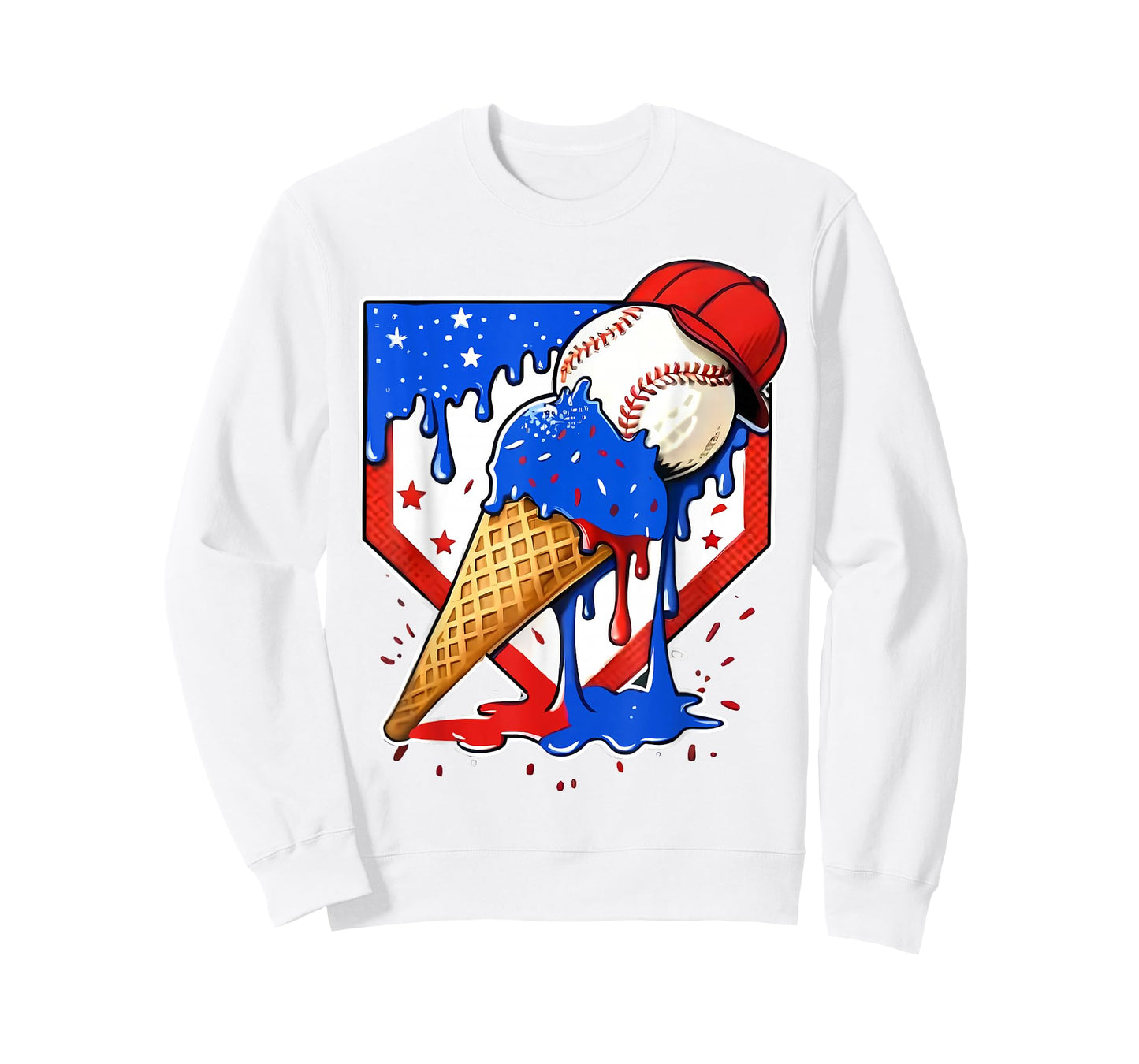 Baseball Drip Boys Home Plate Ice Cream Respect The Drip T-Shirt