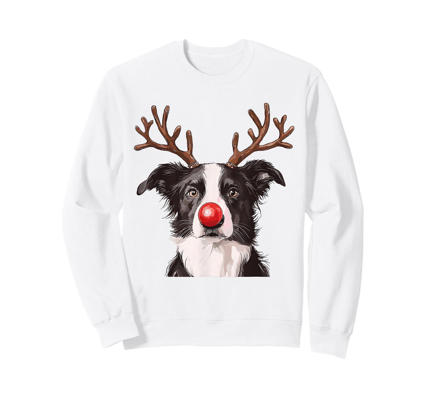 Cute Merry Christmas Border Collie Dog Reindeer Christmas T-Shirt