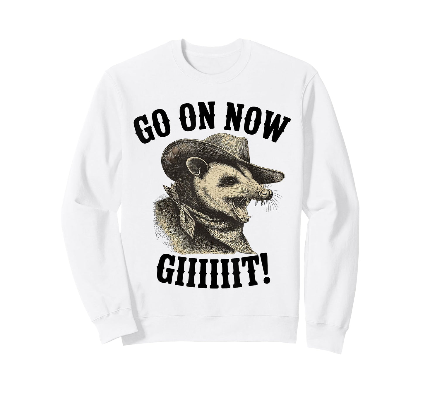 Cowboy Opossum Western Country Possum Go On Now Git T-Shirt