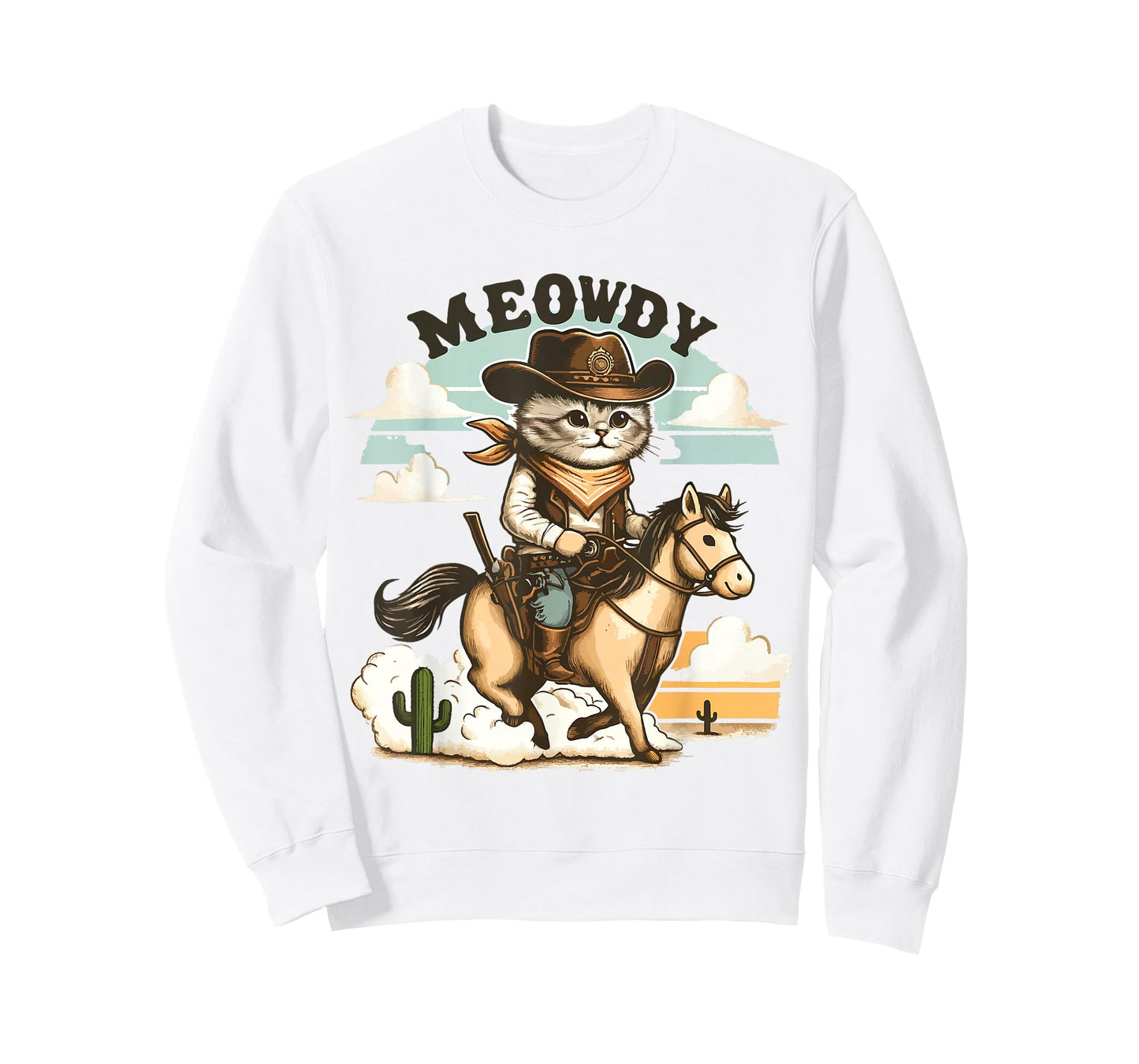 Meowdy Partner Cat Cowboy Horse Howdy Funny Country Western T-Shirt