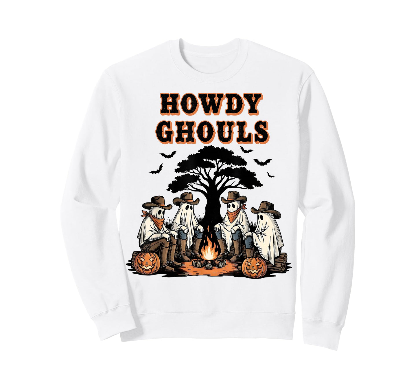 Retro Howdy Ghouls Cowboy Western Country Halloween Costume T-Shirt