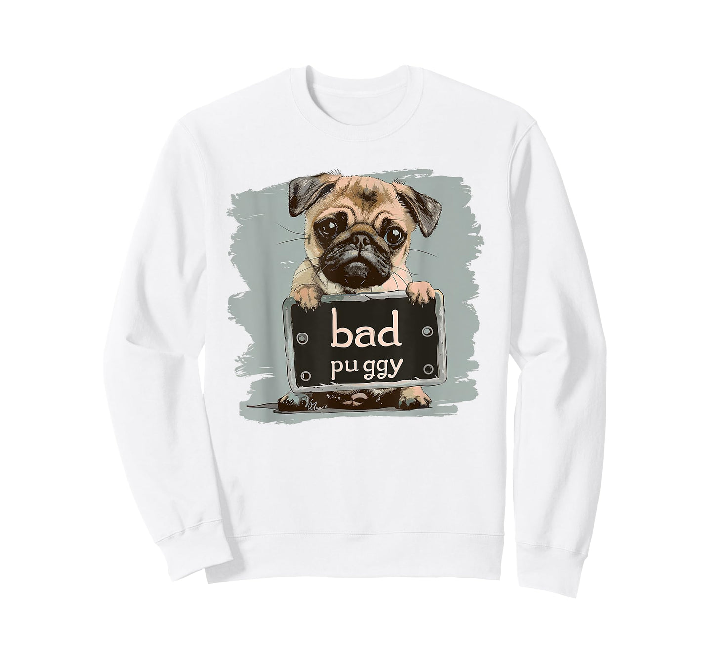 Bad Puggy With Rainbow Tee; Gift For Any Dog Lover T-Shirt for Men Women Kids