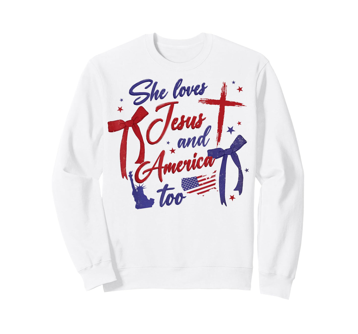 4th Of July She Loves Jesus And America Too Christian Faith T-Shirt