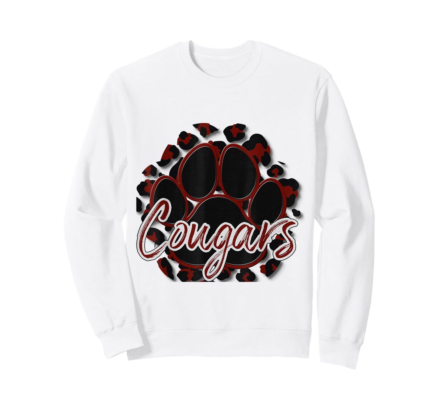Cougar Maroon Black Cheetah School Sports Fan Team Spirit T-Shirt