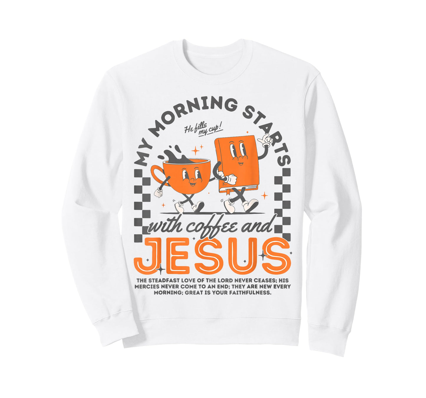 My Morning Starts With Coffee And Jesus Autumn Fall Leaves T-Shirt