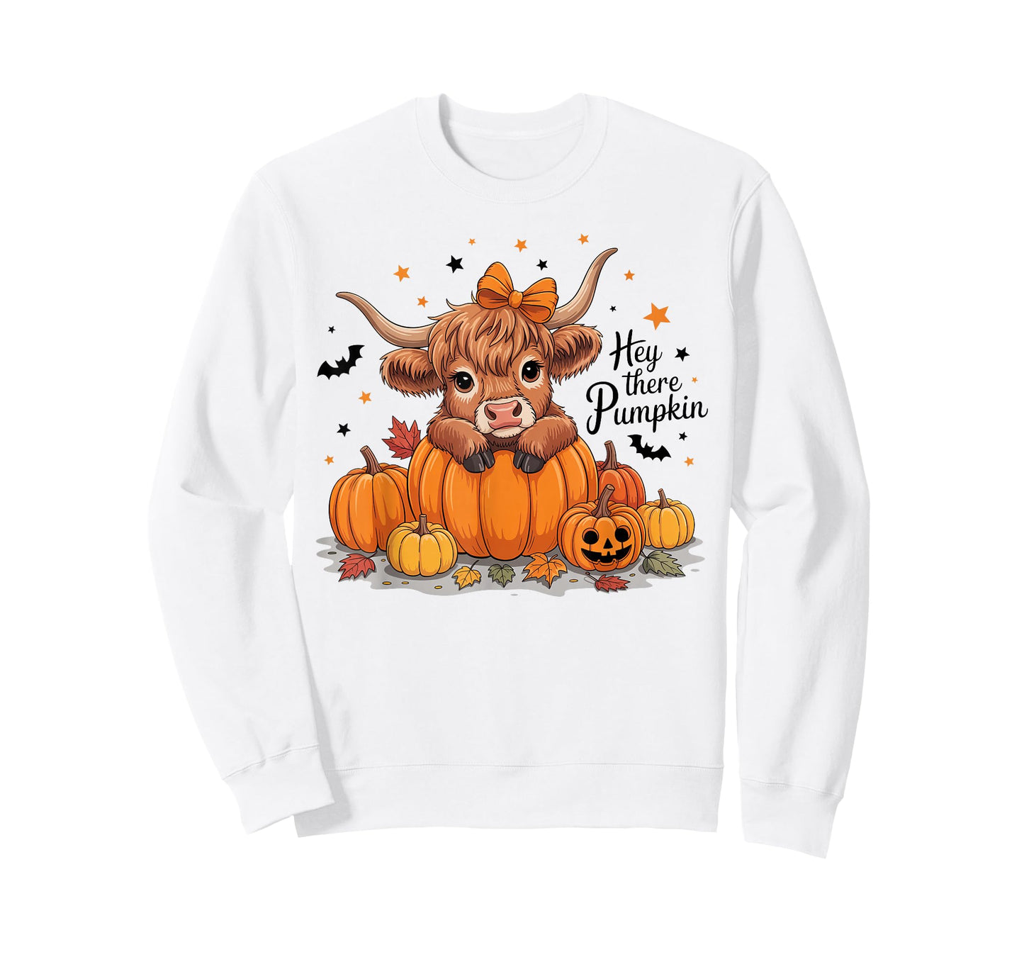 Hey There Pumpkin Halloween Highland Cow Lover Cow Farm T-Shirt