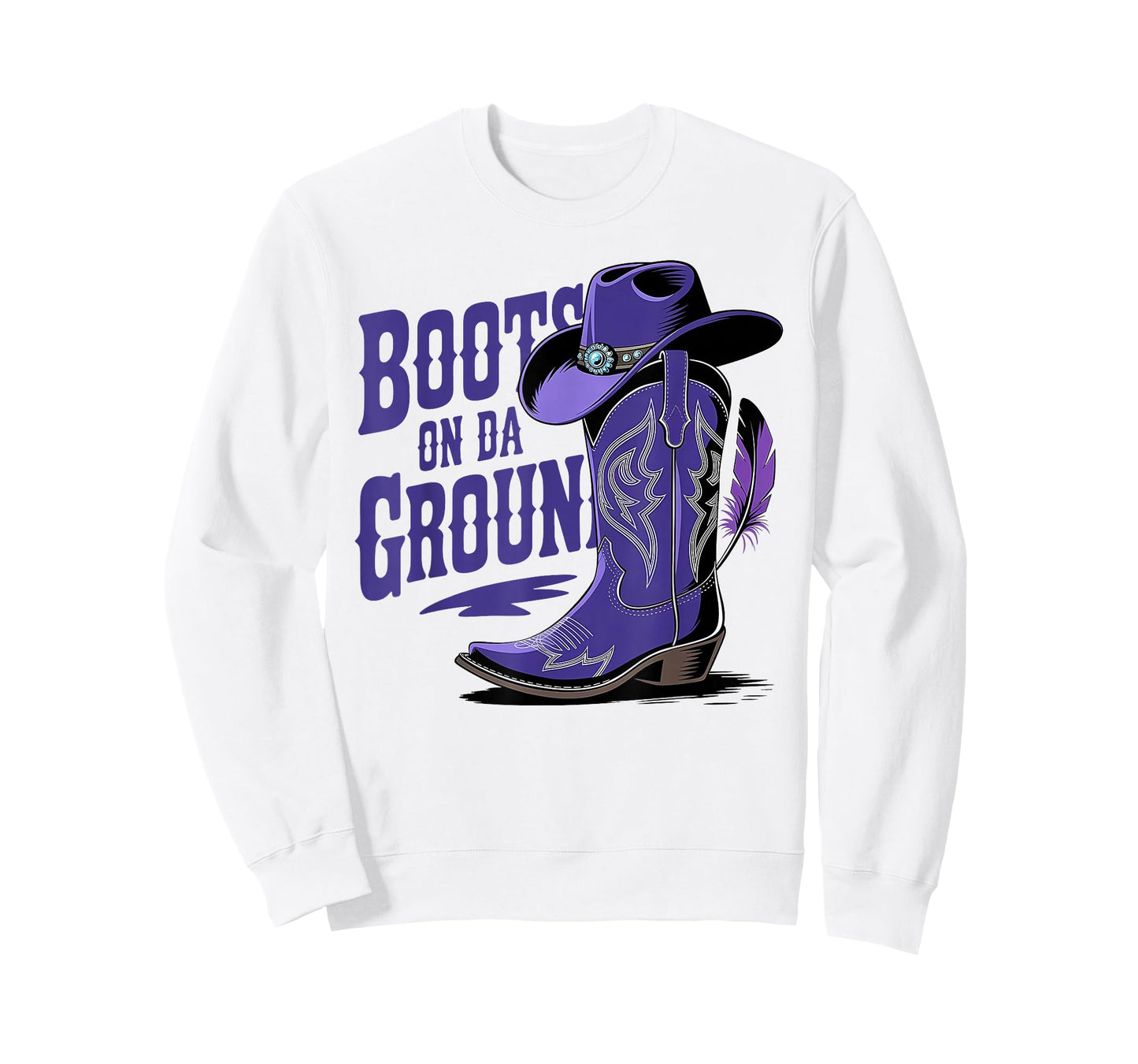 Boots On The Ground Boot Cowboy Purple Western Country Music T-Shirt