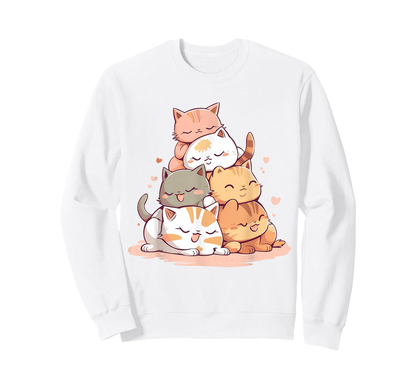Cat Cute Kitty Pile Cats Anime Kawaii Neko Women Girls T-Shirt