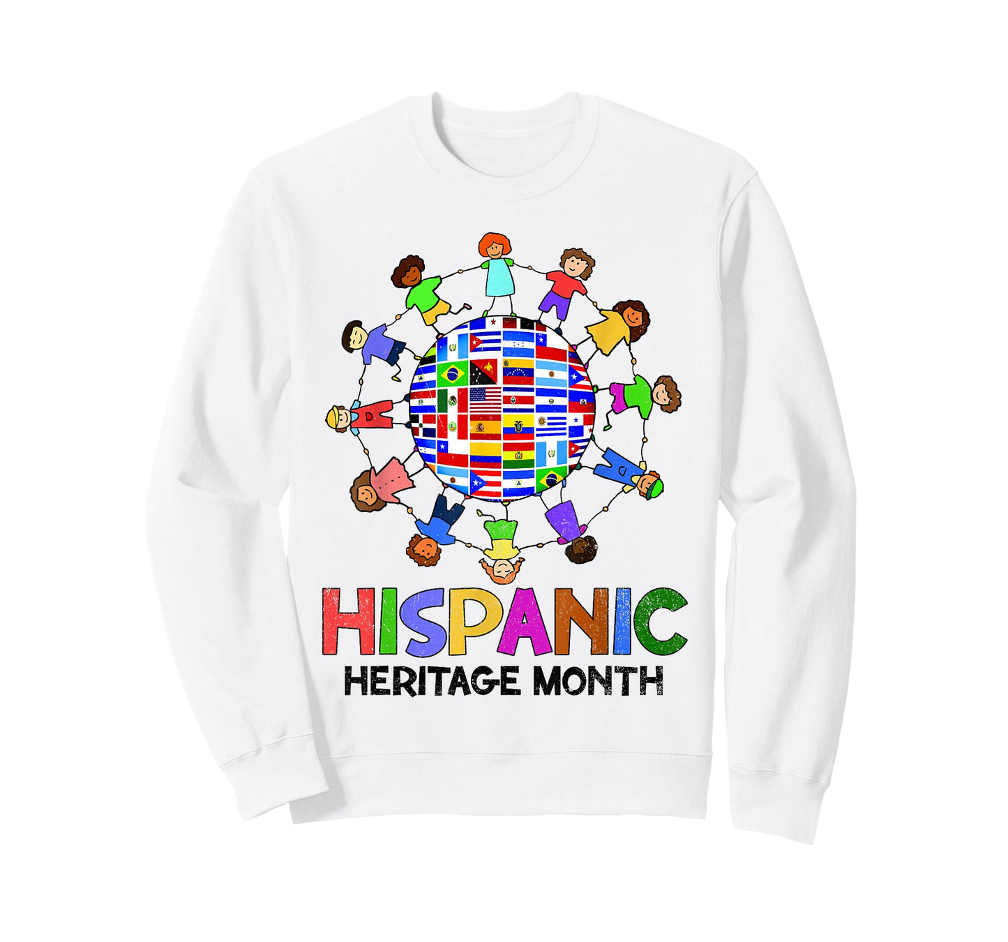 Hispanic Heritage Month Latino Countries Flags Boy Girl Kids T-Shirt