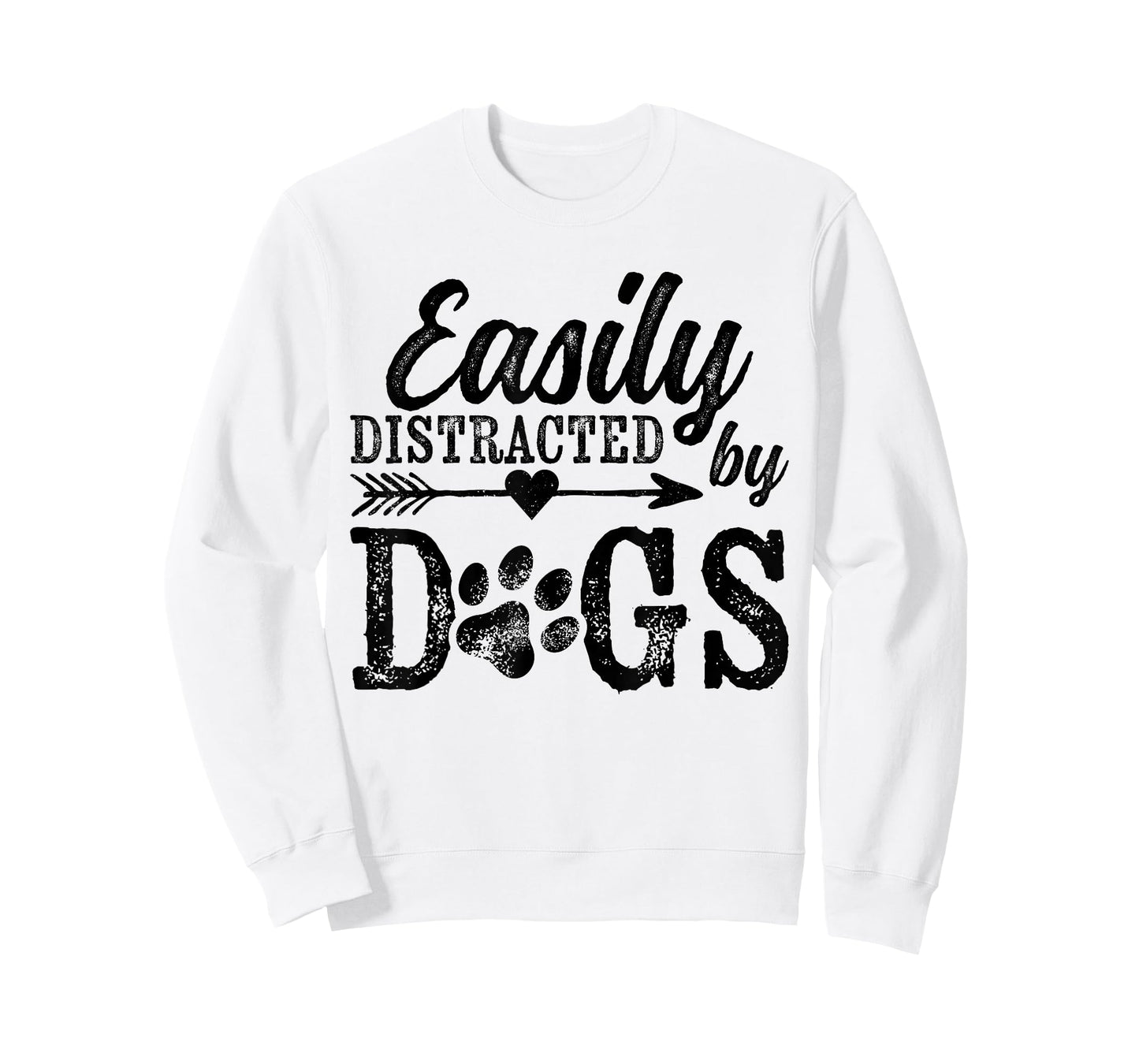Easily Distracted by Dogs Funny Vintage Dog Lover Mom Saying T-Shirt
