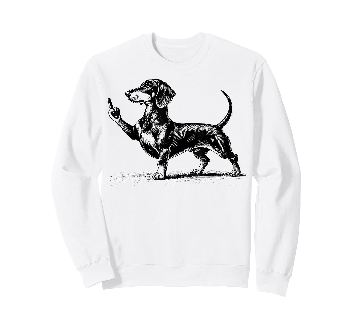 Black Dachshund with Middle Finger T-Shirt