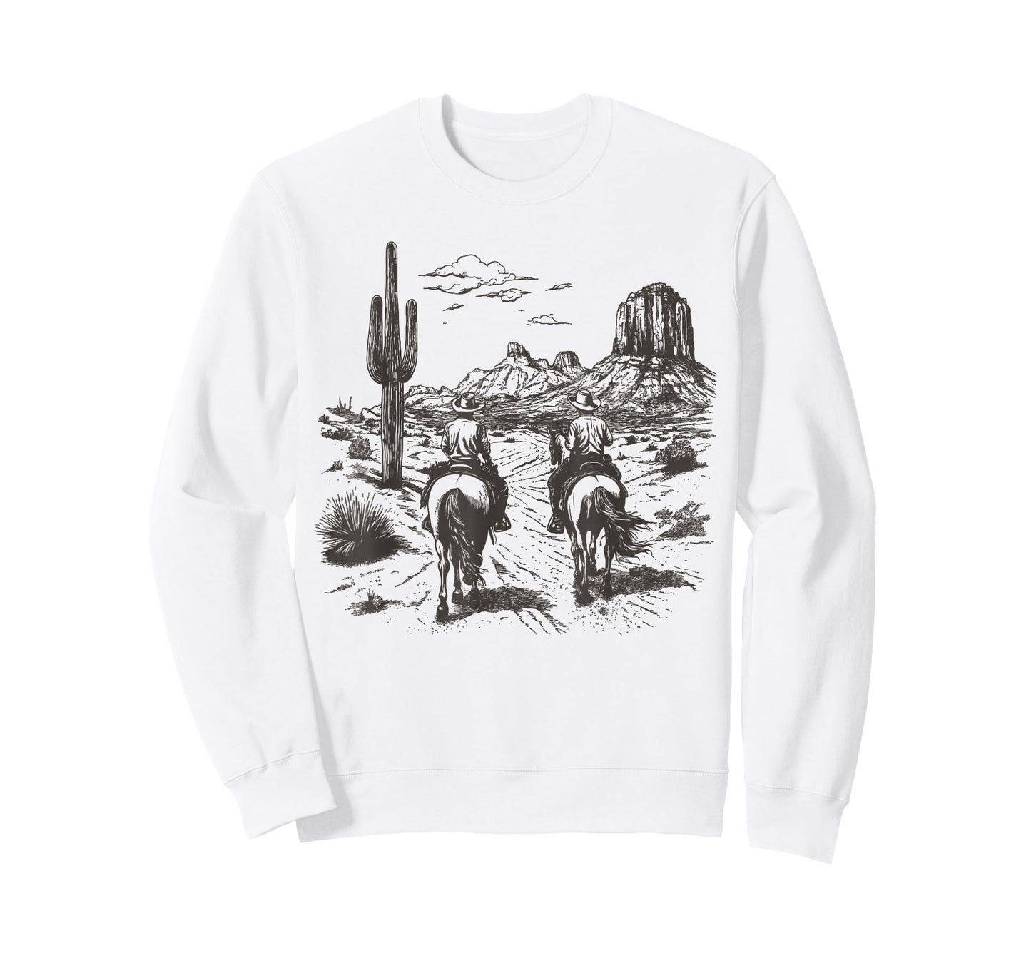 Vintage Cowboy Riding Horse Western Desert Mountain Country T-Shirt