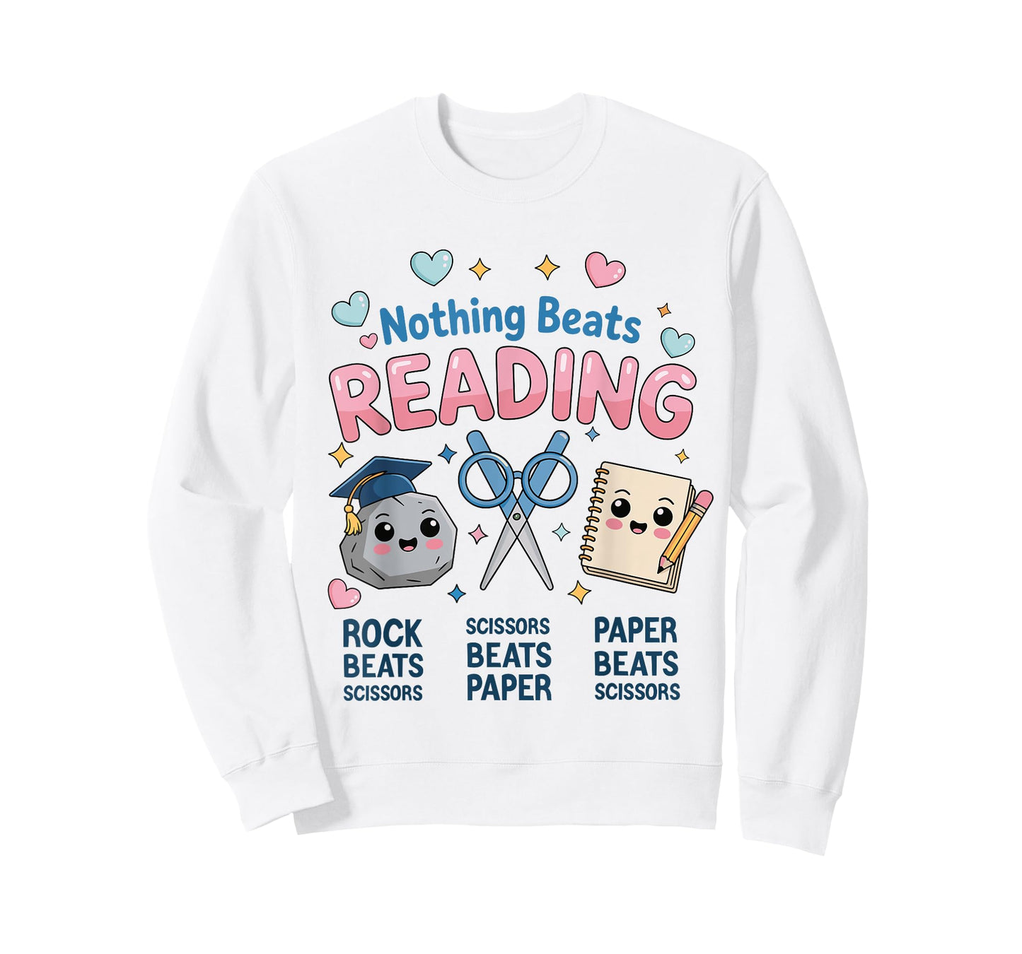 Nothing Beats Reading Rock Paper Scissors Funny Book Lover T-Shirt