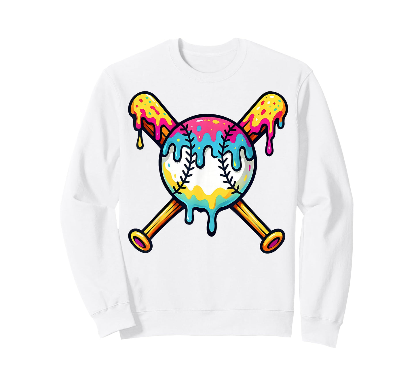 Baseball Drip for Boys Ice Cream Drip Youth Boys Baseball T-Shirt