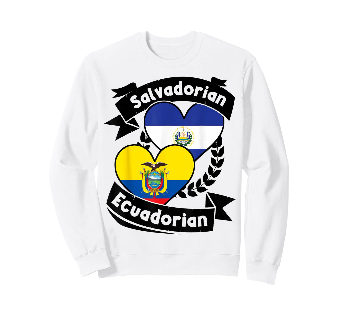 Salvadorian Ecuadorian Heart Flags El Salvador Ecuador T-Shirt