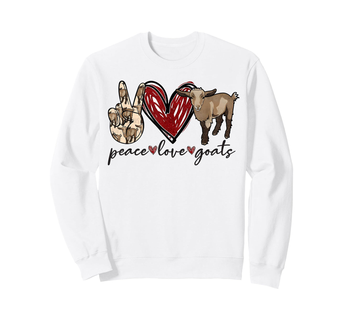 Peace Love Goats Farm Girl Goat Lover Funny T-Shirt