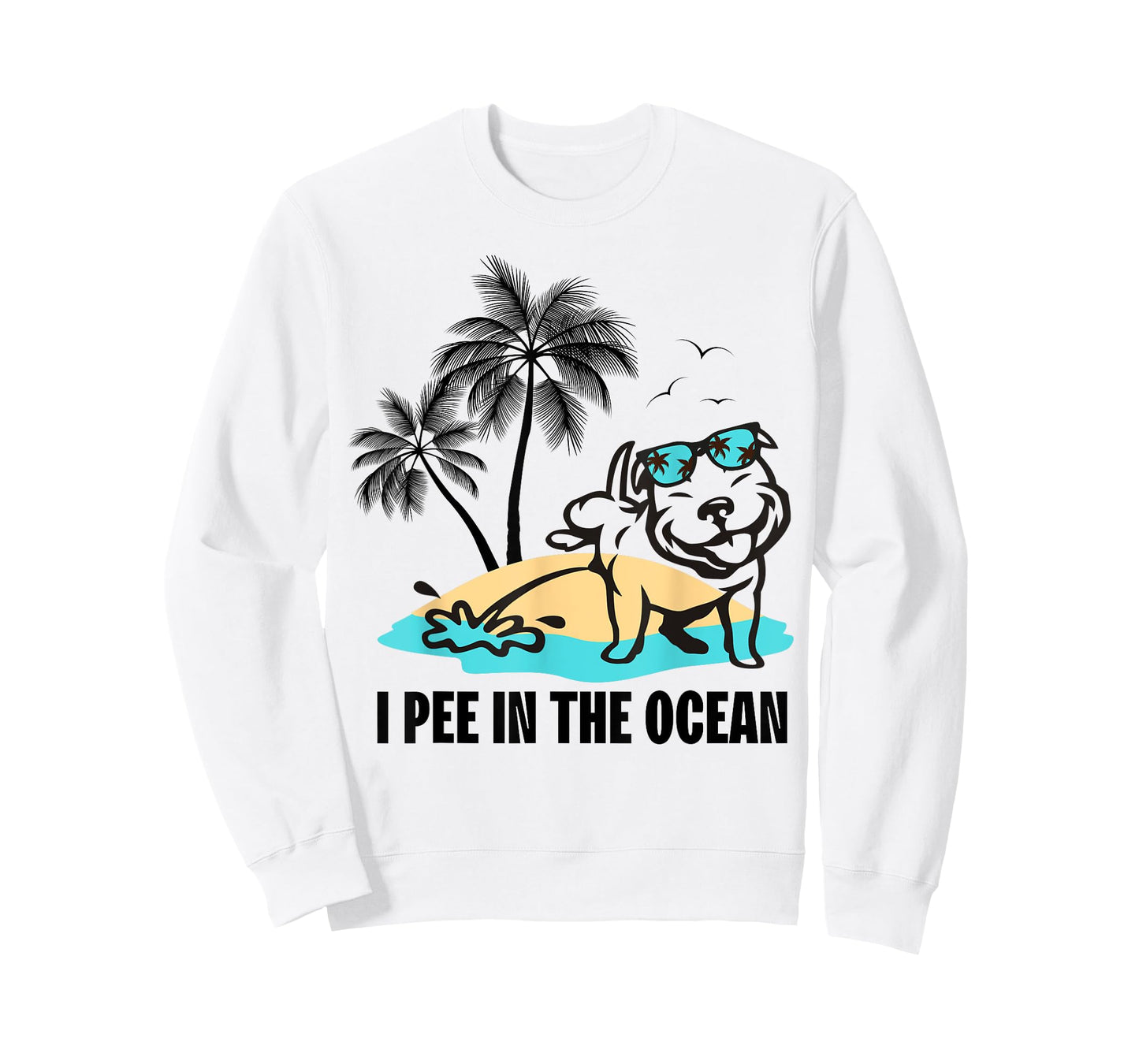 I Pee In The Ocean Summer Beach Family Vacation Funny Dog T-Shirt