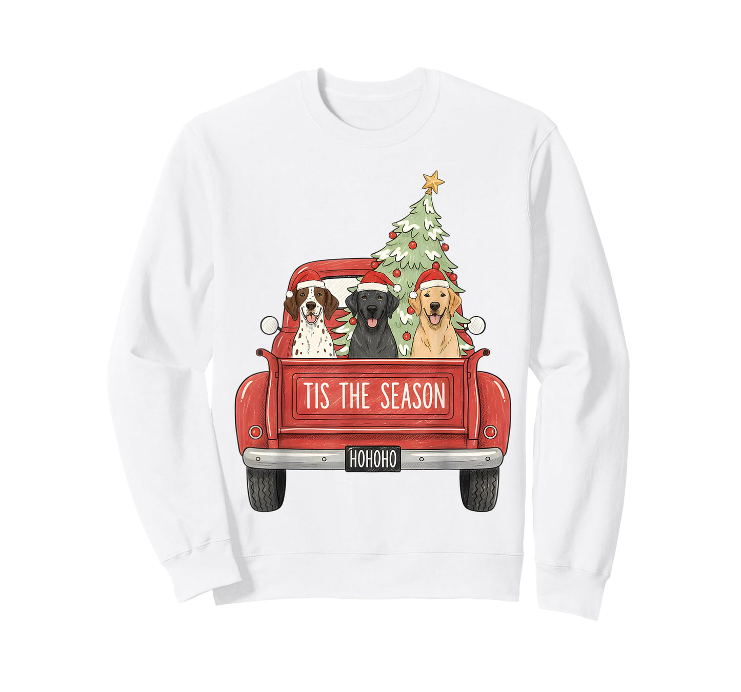 Tis The Season Hunting Dogs Car Truck Christmas Tree Holiday T-Shirt