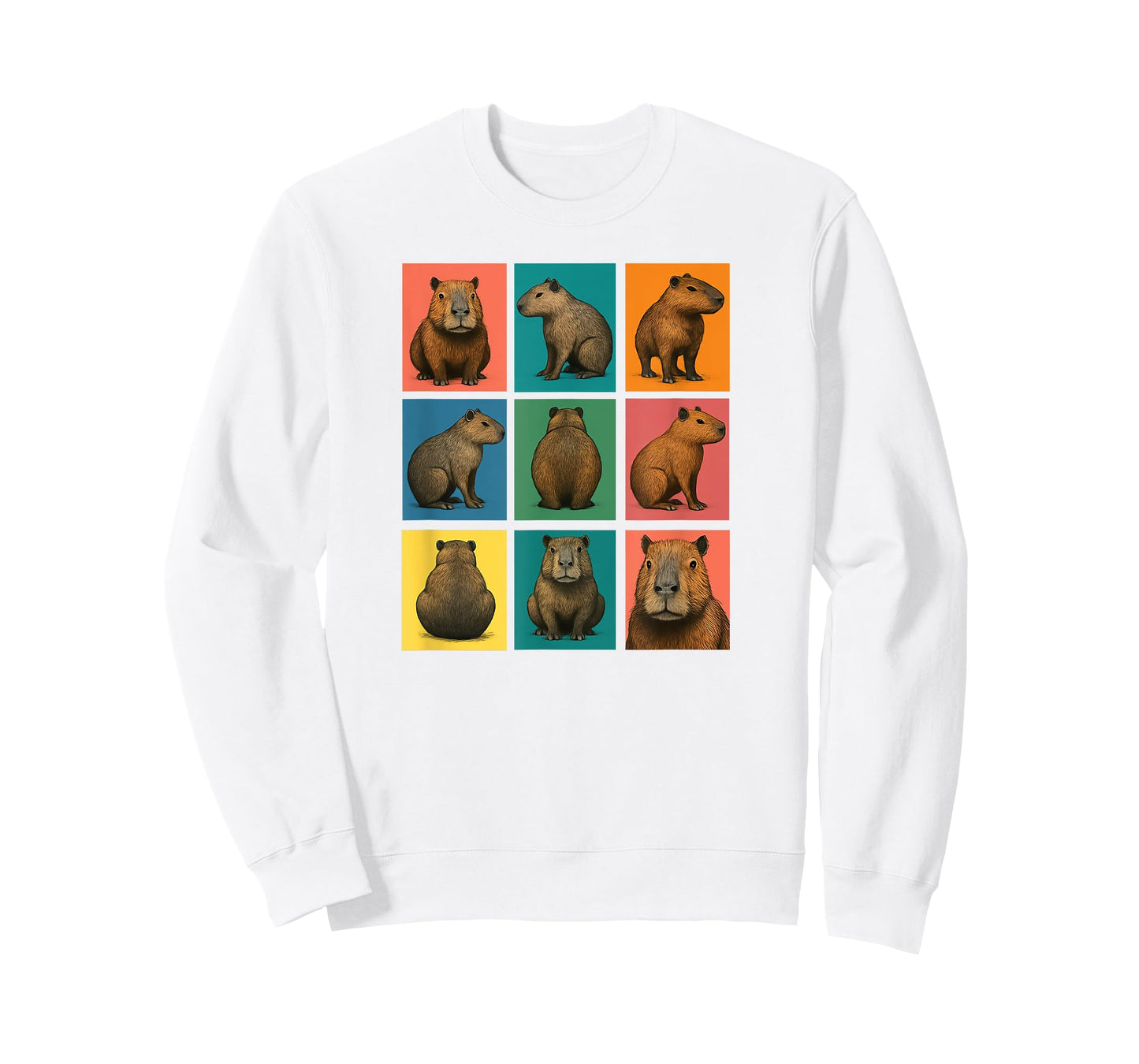 9 Image Capybara Art Collage Rare Playful Animal Lover T-Shirt