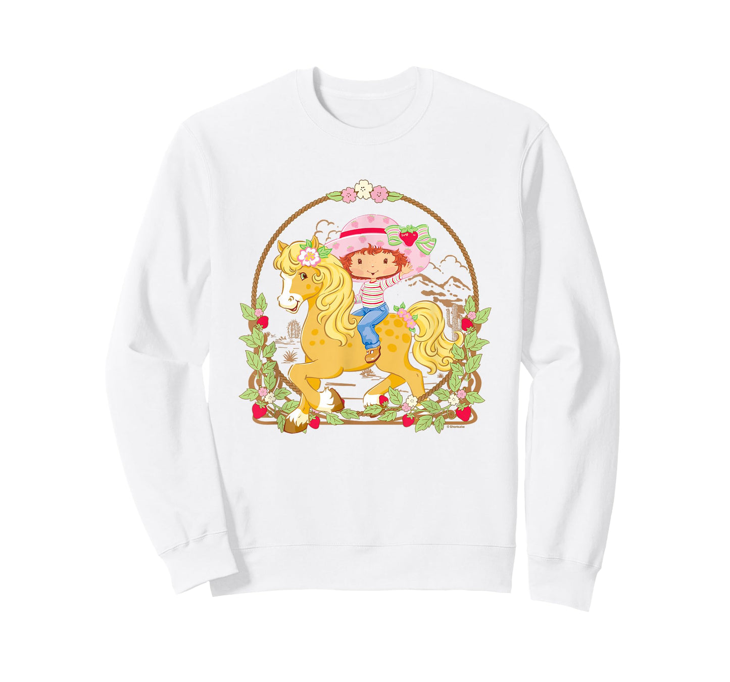 Strawberry Shortcake Cute Berry Country Retro Chest Frame T-Shirt